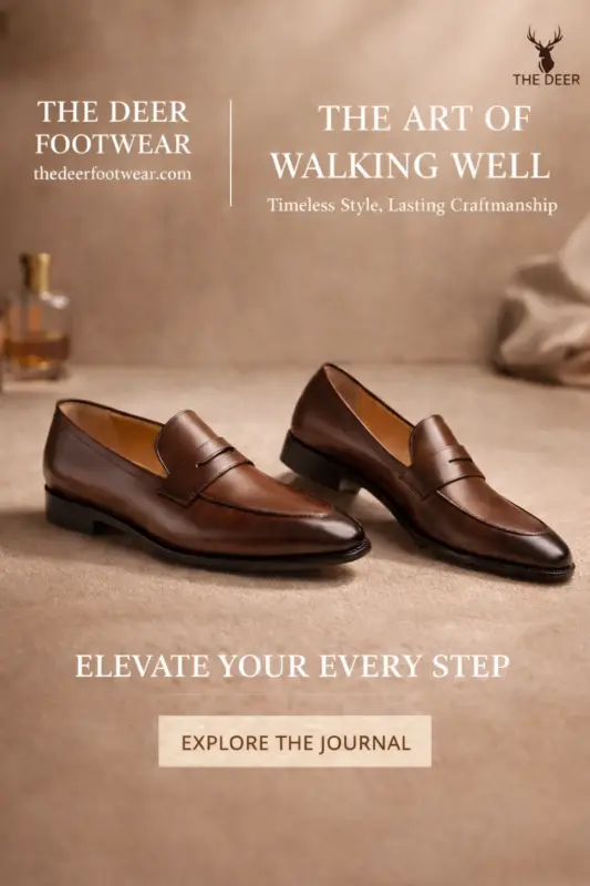 Premium men's casual shoes collection by The Deer Footwear, stylish leather and suede slip-ons for everyday comfort