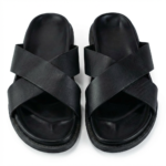 MEN-BLACK-CROSS-SLIDE-PU-SLIPPER - Image 2