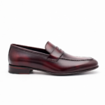 Handcrafted Burgundy Leather Penny Loafers for Men - The Deer Footwear
